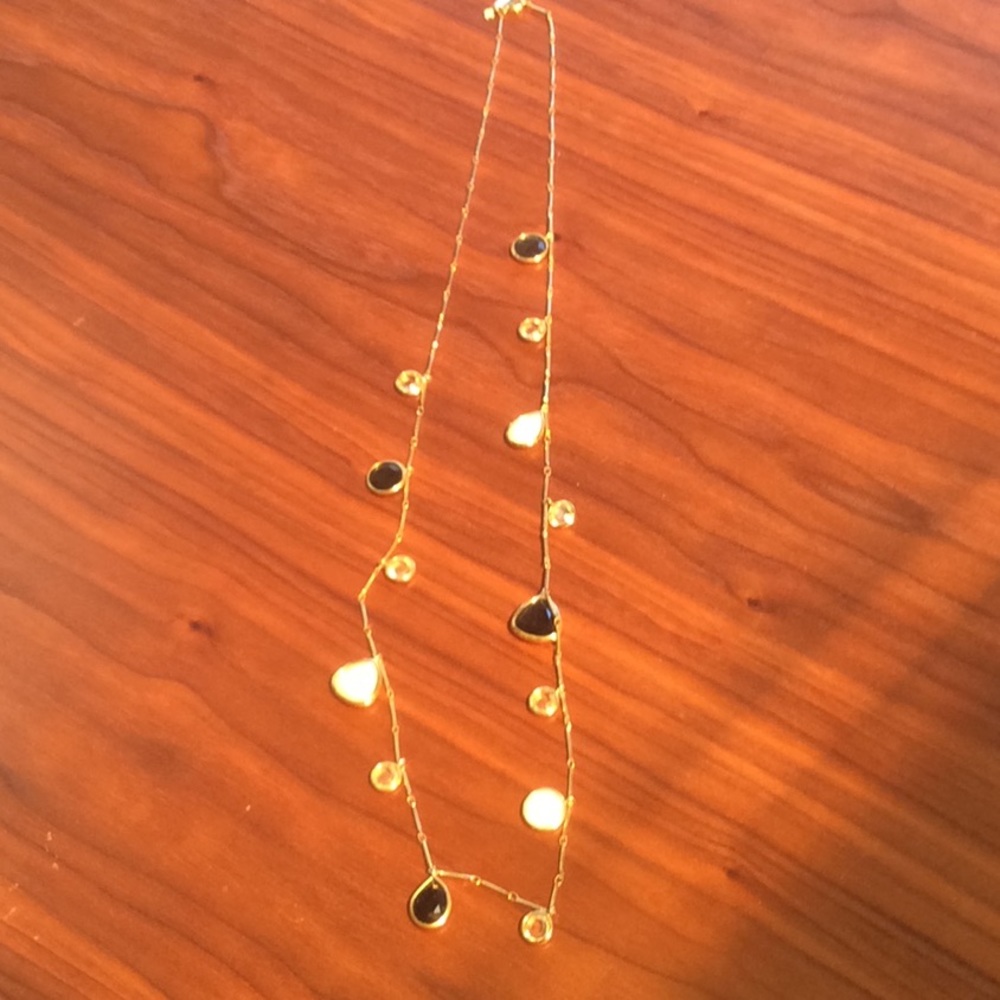 SALE! Kate spade blk, white,clear drop-gold chain